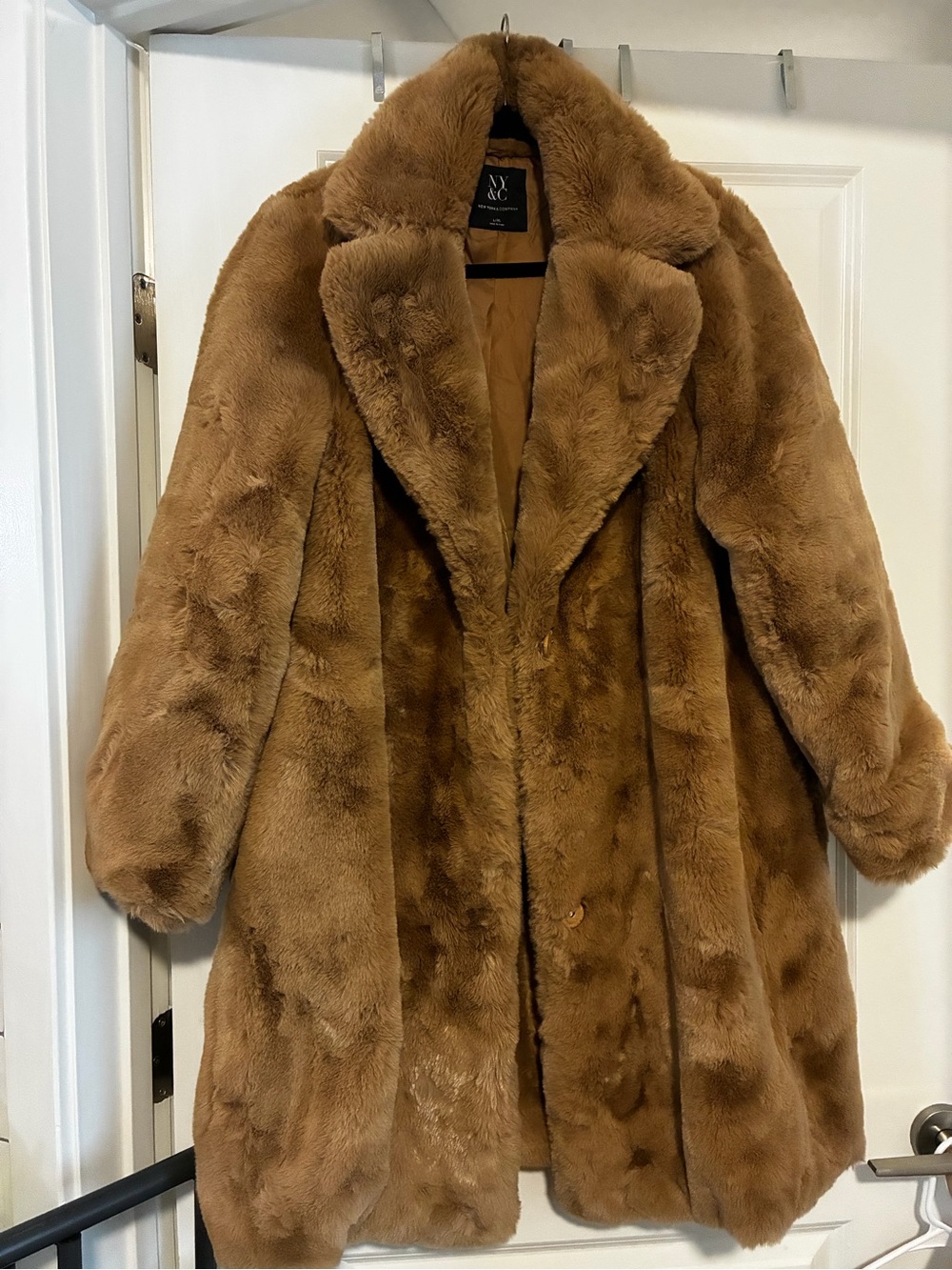 New York & Company Plush Teddy Coat in Brown